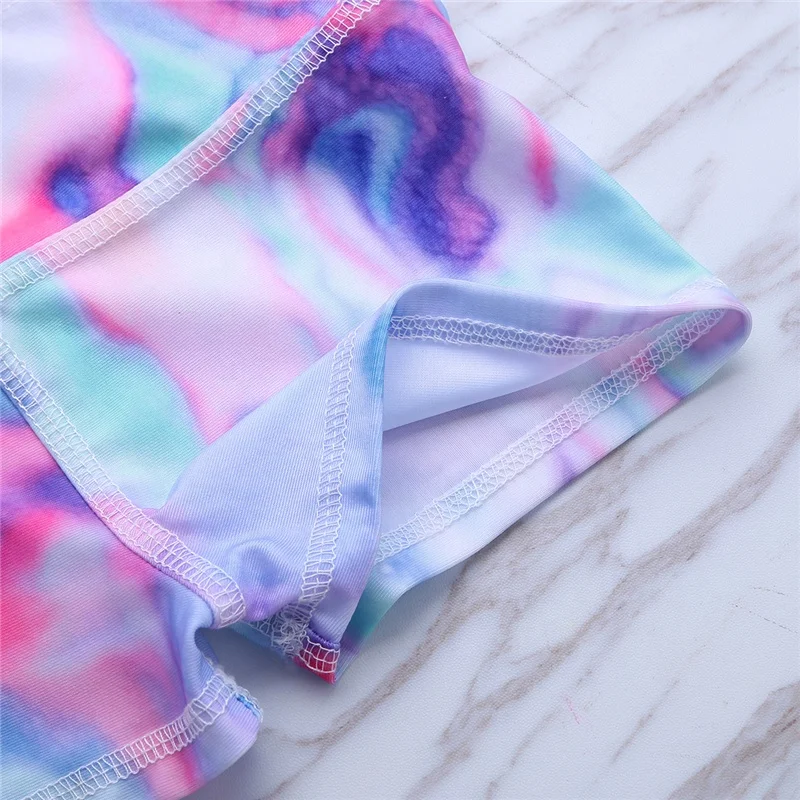 
Kids Colorful Ballet Crop Top+Shorts girl-cut High Waist 2pcs Gymnastics Leotard for Ballet Stage Performance Workout 