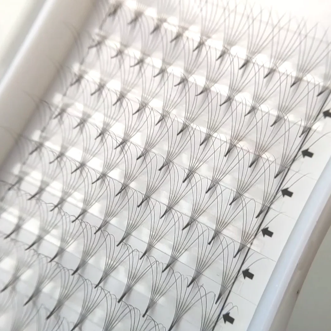 

pre fanned eyelash extensions pre made fans big tray, Natural black