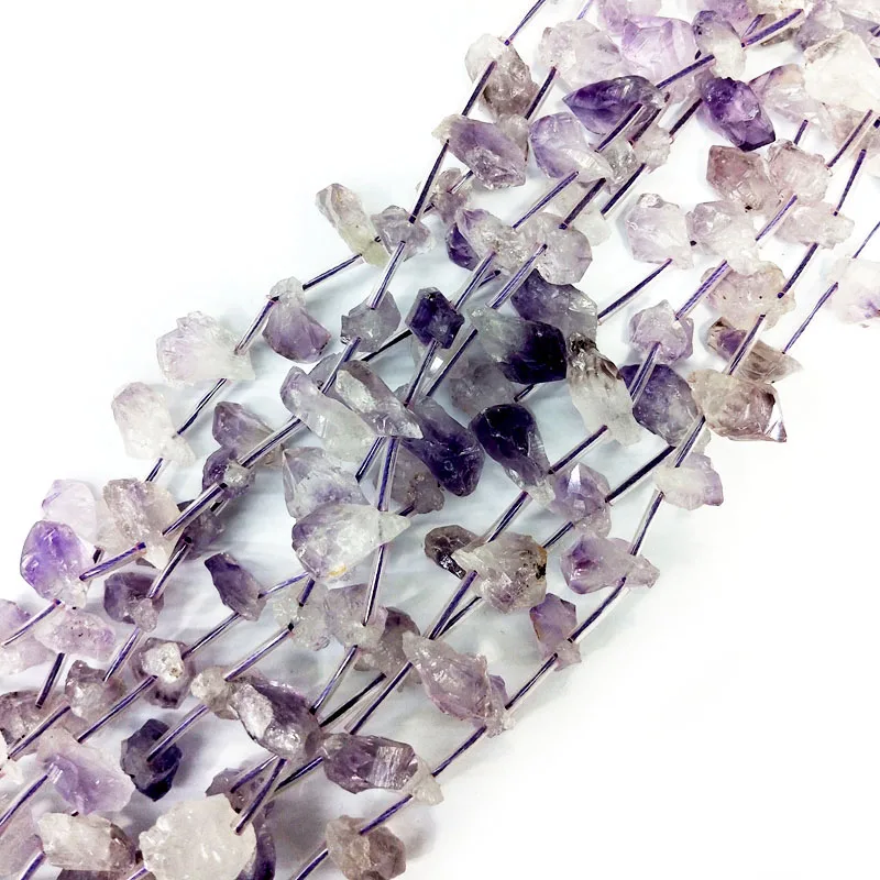 

Popular Natural Raw Gemstone Beads Irregular Rough Amethyst Point Strands Multi Stone Nuggets Pendant for Jewelry Making, Citrine strands