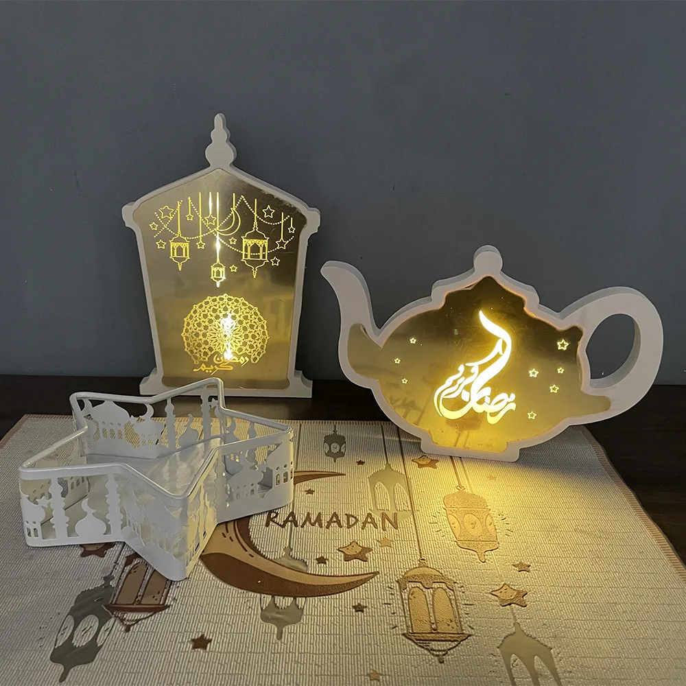 

Muslim Ramadan Camel Castle Oil Lamp Teapot Star Moon Led Lighting For EID Mubarak Holiday Gifts Modeling Light