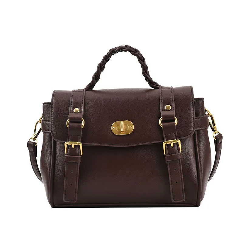 

Vintage stylish women hand bags PU leather Satchel Shoulder solid color Messenger bag, 5 colors