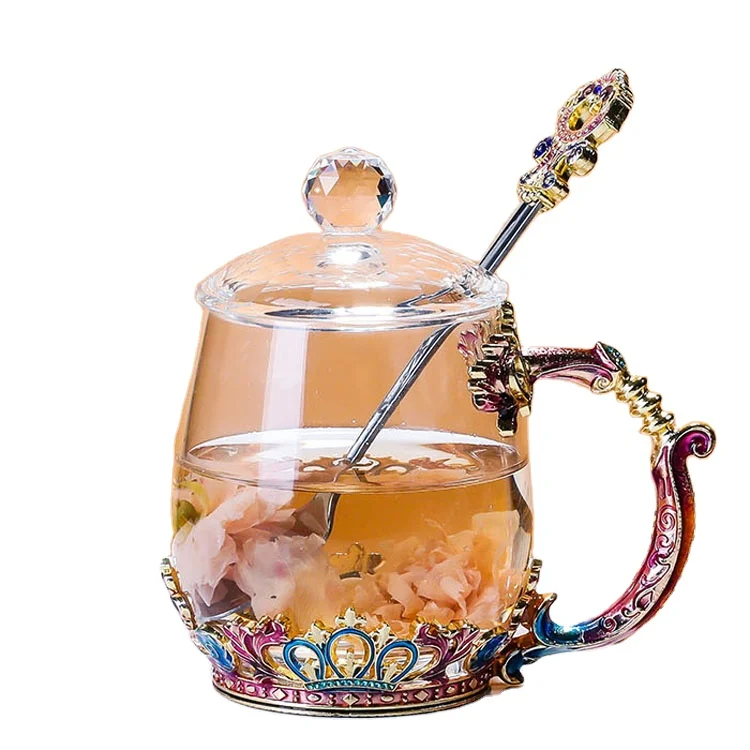 

Chinese factory wholesale specials household milk tea cup coffee cup European style water cup crown glass