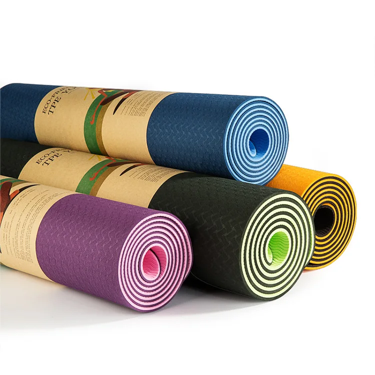 

Double color TPE yoga mat widened thickening environmental fitness yoga mat, Red,purple,blue,green,violet,pink,yellow