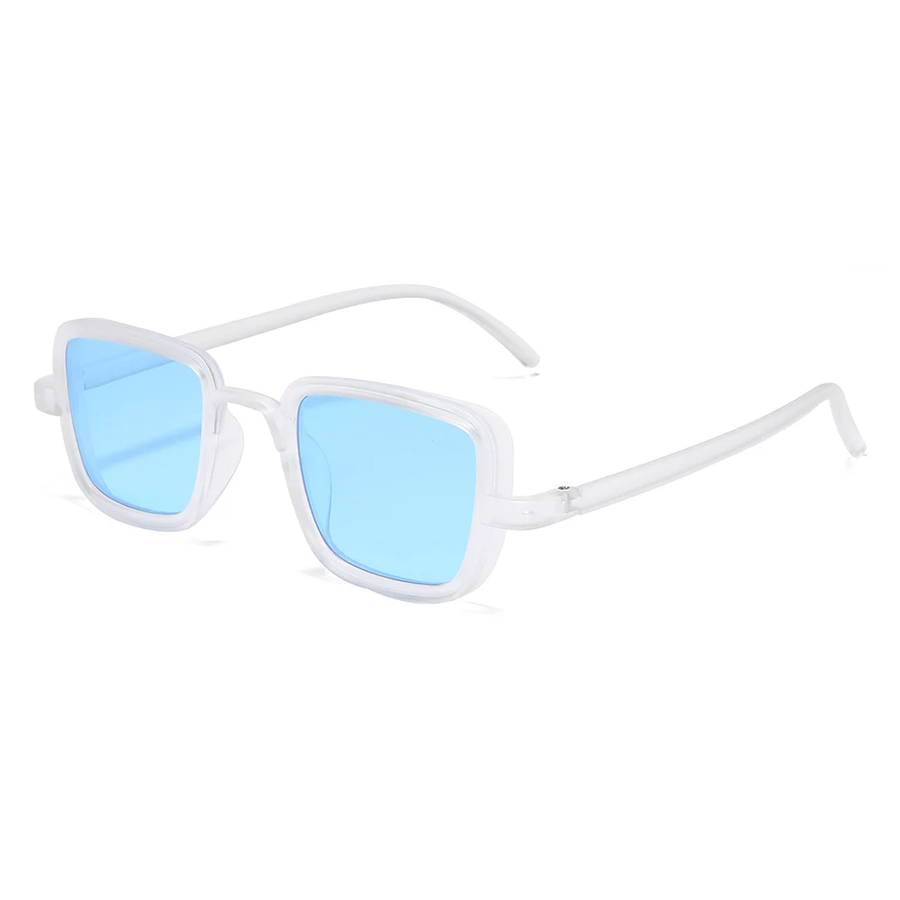 

Keloyi Sunglasses Women Square Frame Mirror Plastic UV 400 Custom Logo 2021 New Arrivals Transparent Men Shades Glasses