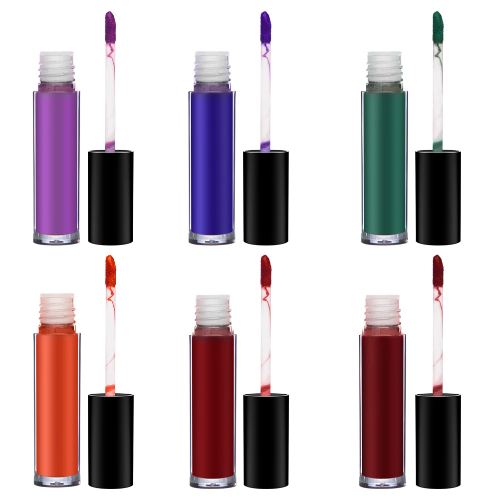 

6 Colors Flavored Vegan Matte Lip Gloss Base Vendor Wholesale Girls Liquid Lipsticks Lipgloss With Private Logo
