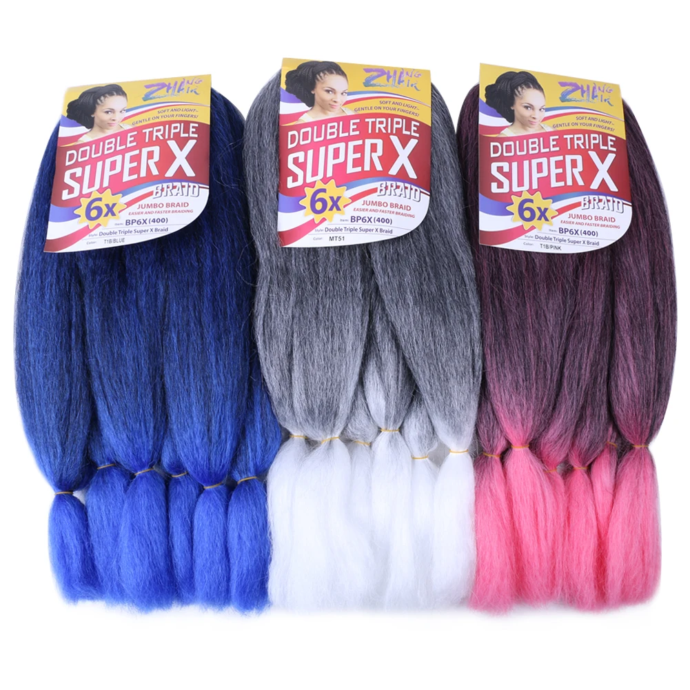 

Jumbo Hair Braids 400g 24 Inch Double Triple Jumbo Braiding Hair 6X Super Jumbo Braids 400g