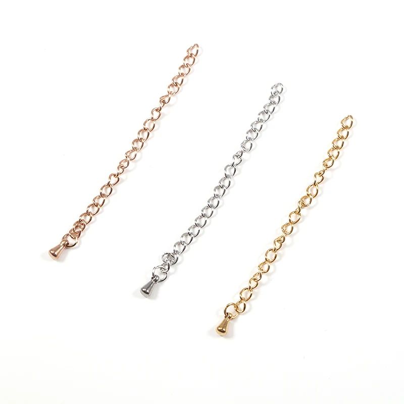 

18K Gold Plated 6cm Stainless Steel Extender Chain Jewelry Findings Bracelet Necklace Extender