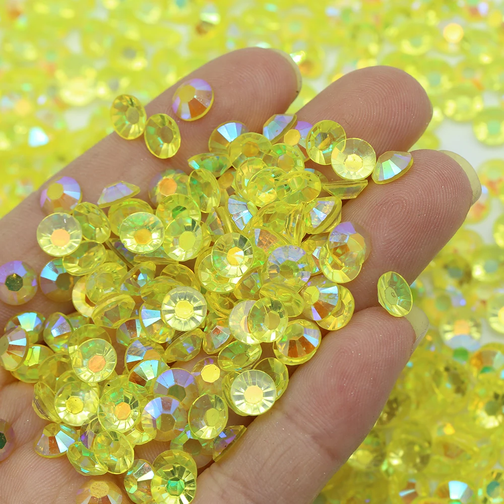 

XULIN 6mm New Color Transparent Bottom Jelly Citrine AB Wholesale Resin Rhinestone