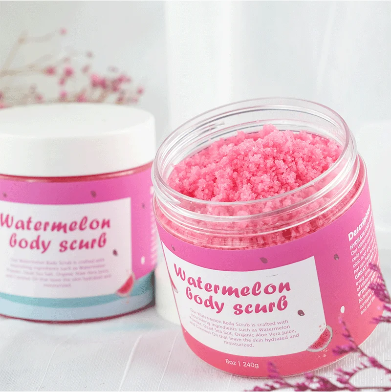 

Natural Body Scrub Skin Care OEM Private Label Exfoliating Whitening Organic Watermelon Fruit Body Scrub, Customer request