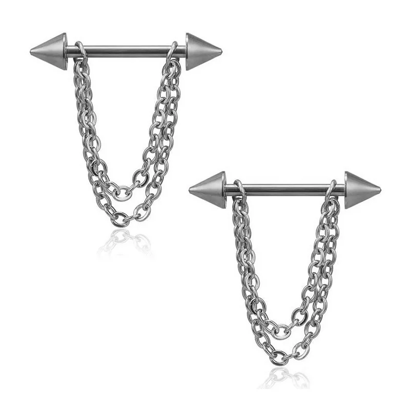 

Cute Girl Hammer Nipple Piercing Rings Barbell Stainless Steel Body Chain for Women Sexy Shield Jewelry, Sliver,rose gold