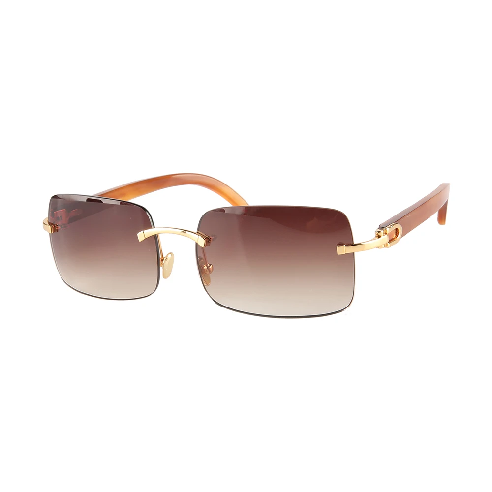 

Rectangle Square Oval Round Cat Eye Butterfly Rimless Natural Coffee Horn Sunglasses