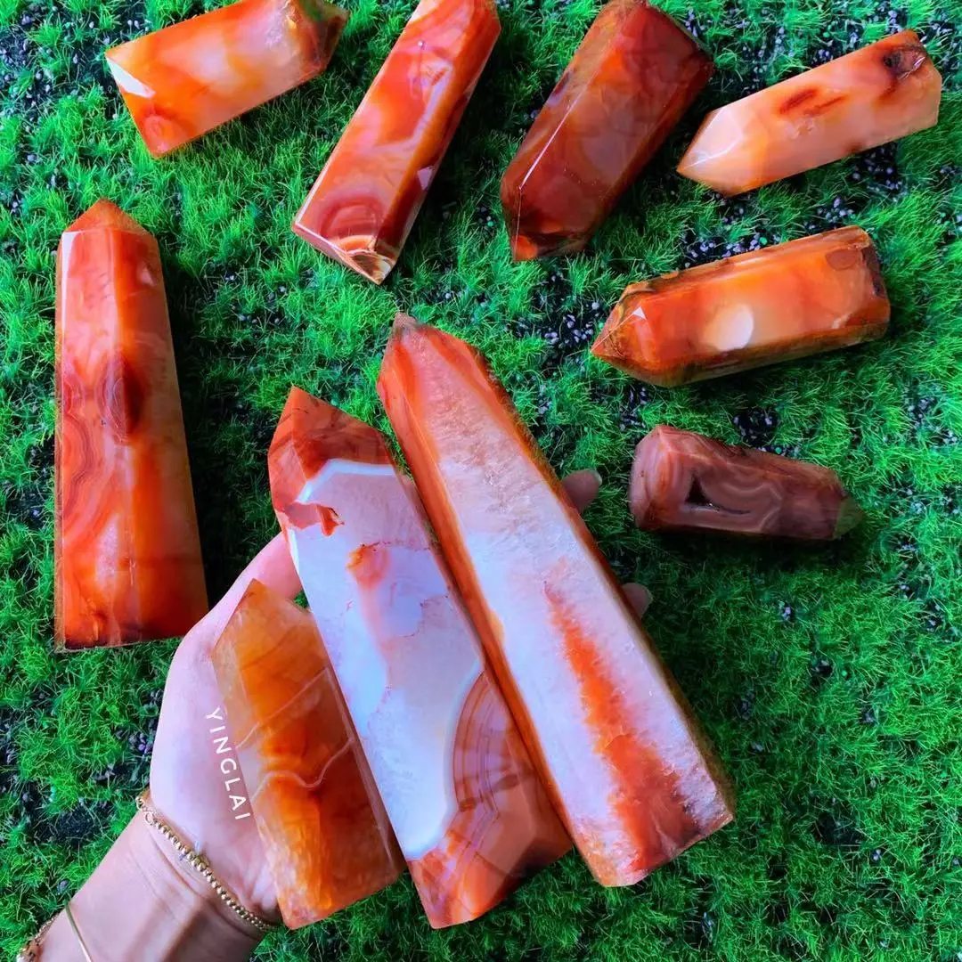 

Wholesale Hot Sale Natural Crystal Fengshui Quartz Folk Crafts Tower Crystals Healing Stones Carnelian Tower Points