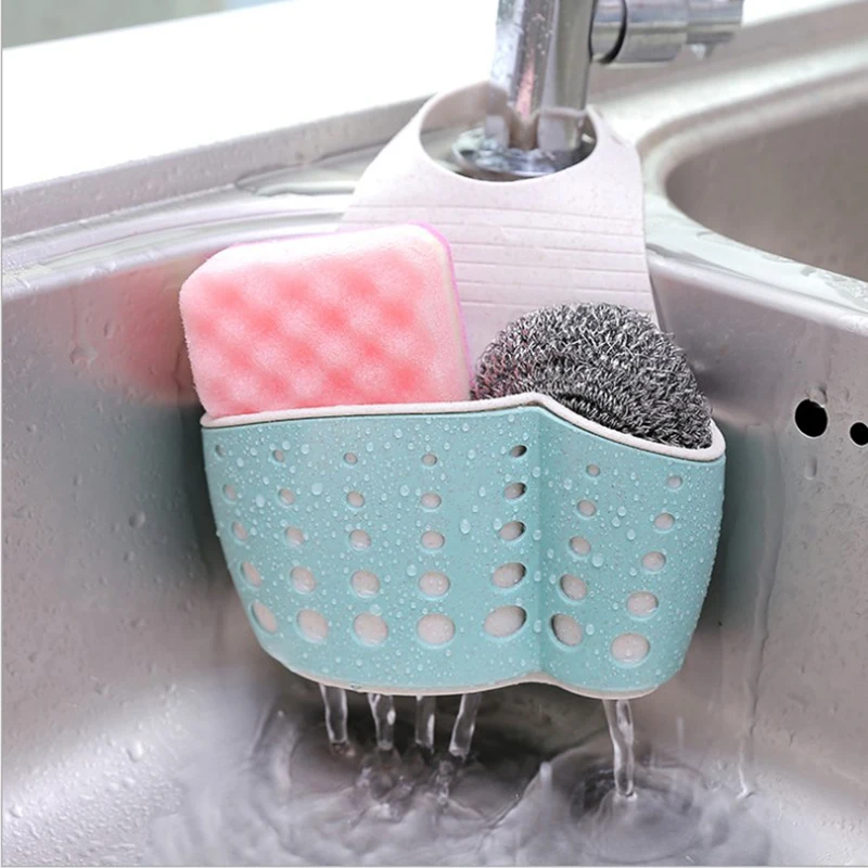 

Kitchen Sink Storage Rack Sponge Holder Bathroom Bag Drain Basket