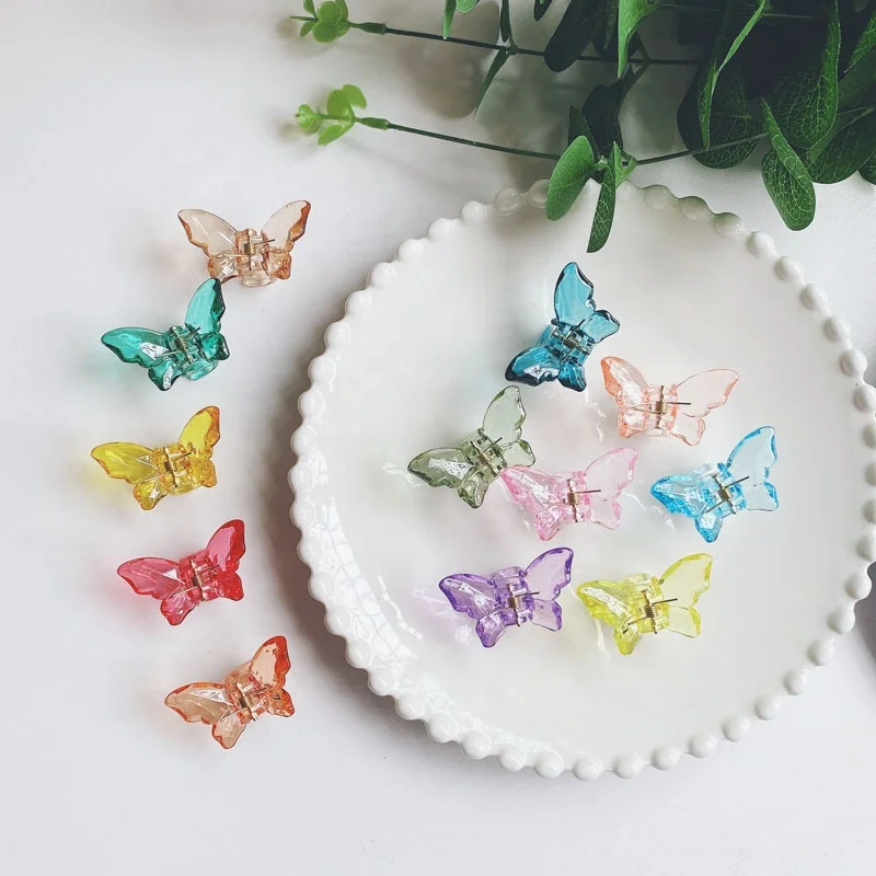 

MIO Butterfly Hair Accessories Acetate Hair Claw Clips Candy Color Hairclip 8.5cm Big Plastic Butterfly Hair Clipper for Girl