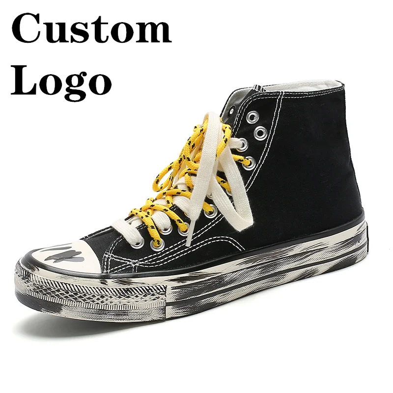 

Moyo Fashion Do Old Dirty Canvas Shoes Double Row Shoelaces Summer High Top Skateboard Shoes Student's Casual Sneakers