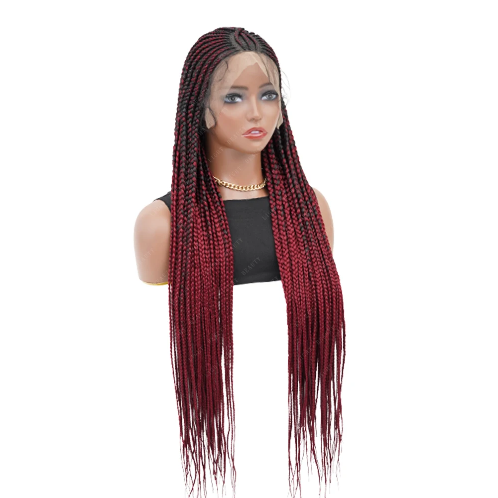 

braided wigs human hair Knotless Synthetic Full Lace Wig with Baby Hair African American Glueless Box Braided Wigs