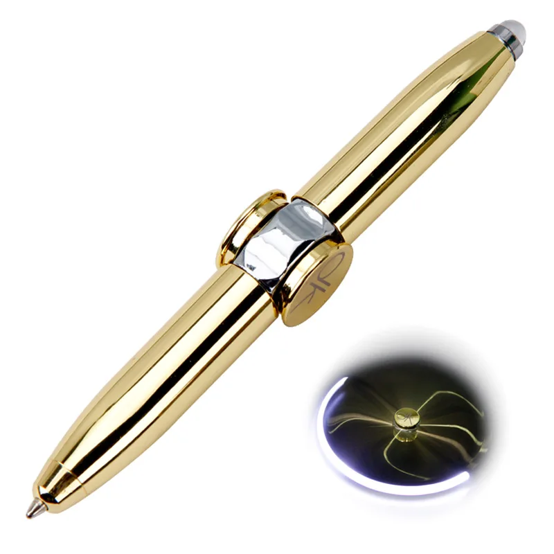 

ZD101 Newest Stress Reducer Thinking Ballpoint Pen Help Thinking Anti Anxiety Gift Fidget Pen Multifunctional LED Fidget Spinner