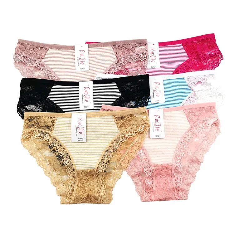 

Women's fashion stretch underwear comfortable briefs decorated lace cheap panties briefs, Mix