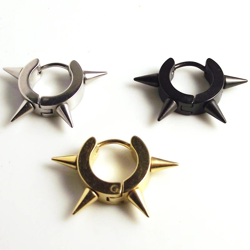

Stainless Steel Stud huggie Earring Men girl Punk Spike Ear Tragus Piercing Jewelry Gold Arrow Earrings