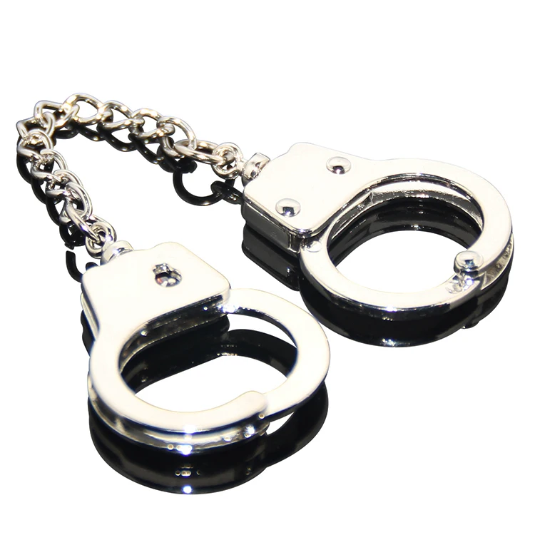 Punk Style Handcuff Shaped Alloy Promotional Bulk In Stock Metal Mini Handcuffs Keychain Buy