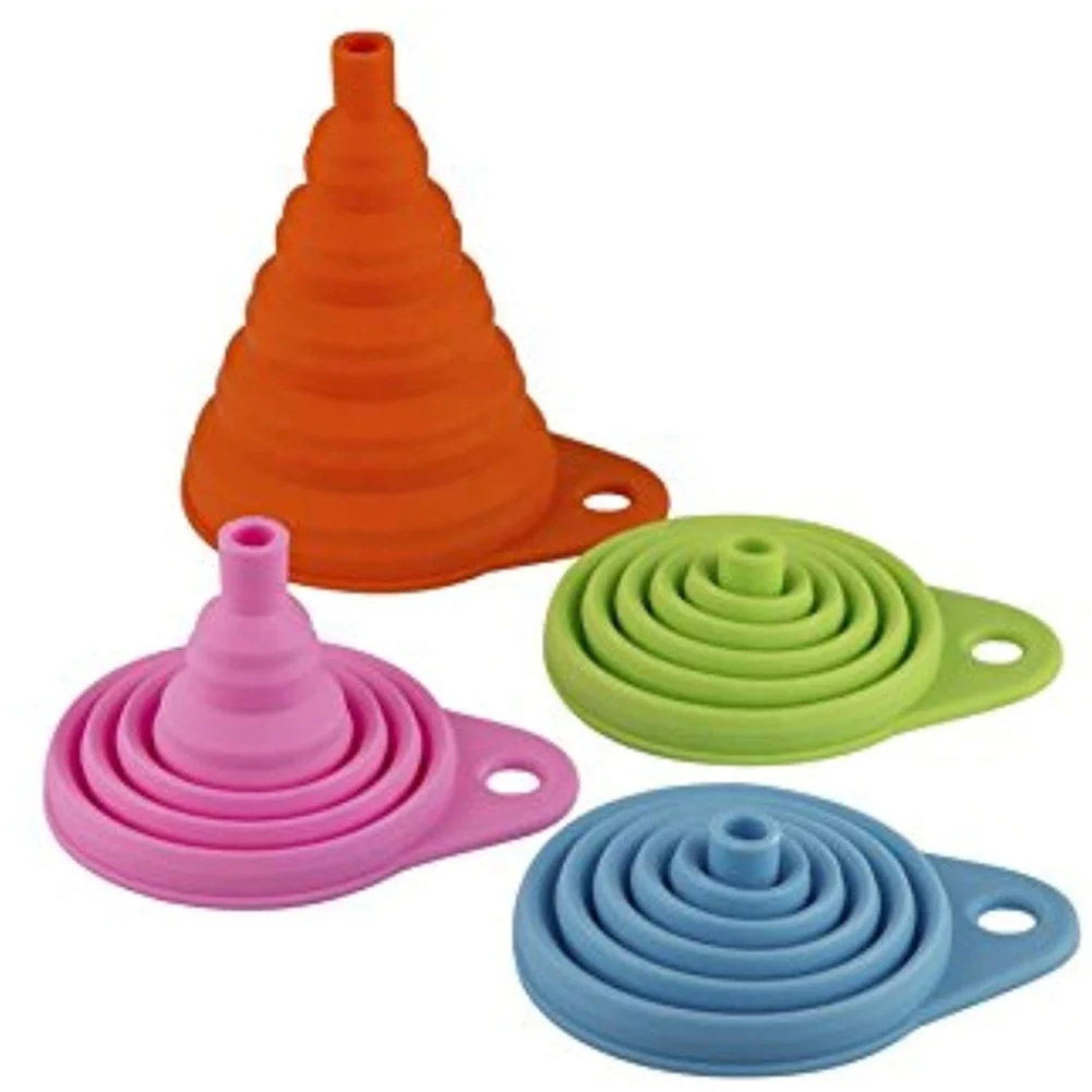 

100% Food Grade Silicone Collapsible large Size Funnel Foldable Kitchen Funnel for Liquid Transfer