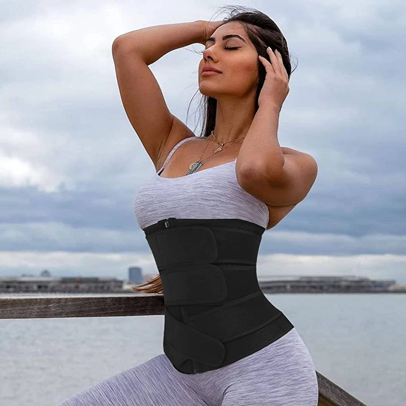 

Two Strap Black Double Belt waist trainer slimming Neoprene Waist Trainer Women's slimming waist belt, Purple / blue / red / grey / custom colors