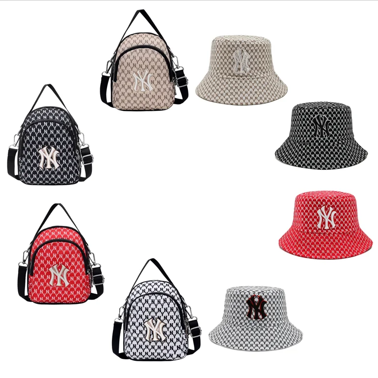 

New Trendy Mini Size Ny Famous Brand Shoulders Bag Purse Matching Bucket Hat Set