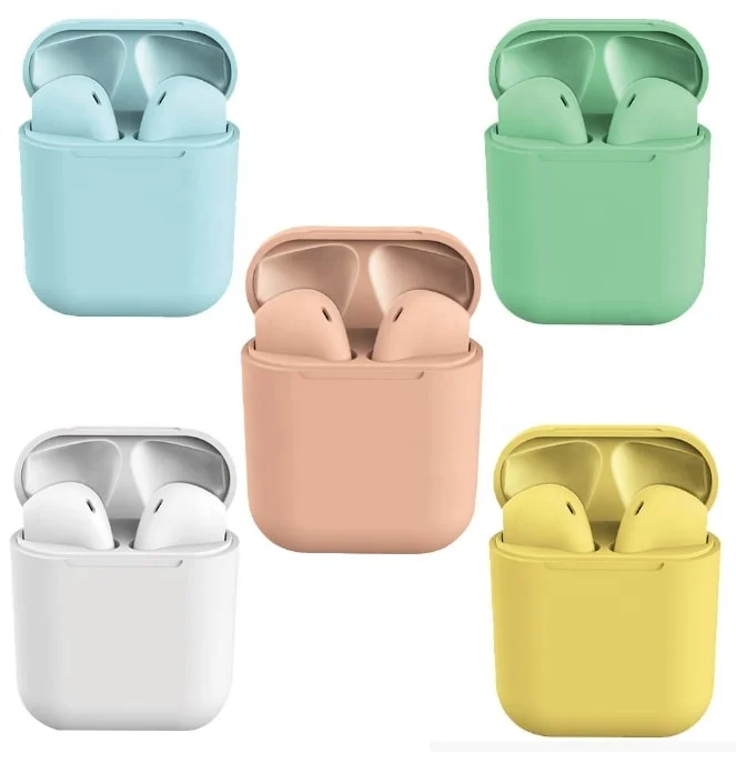 Macaron Blue Green pink headphones True wireless Mini Inpods 12 Touch Control 5.0 Earphone Inpods 12 i12 Tws