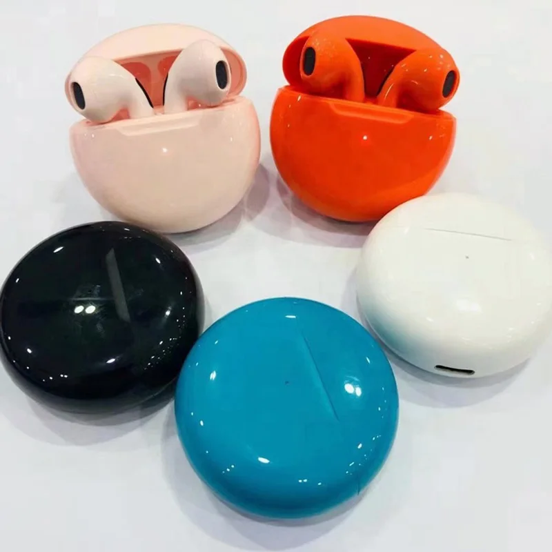

Headphone Earbuds Pro 6 High Sound Quality BT 5.1 ColorfulRound Shape Headphones Wireless Earbuds Earphones