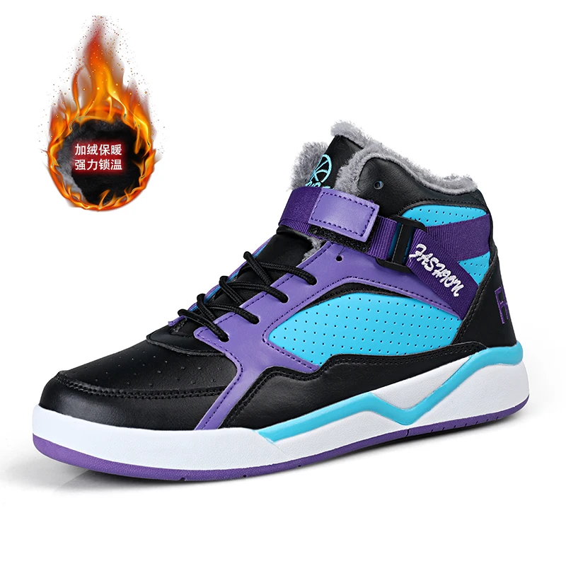 

YT Shoes New high-top men's sports sneakers winter warm cotton boots basketball shoes for men