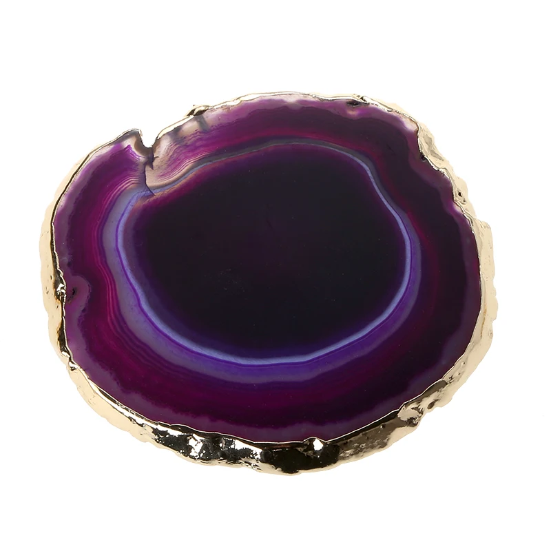 

Round agate stone rest atmosphere drink glass bottle cup coaster