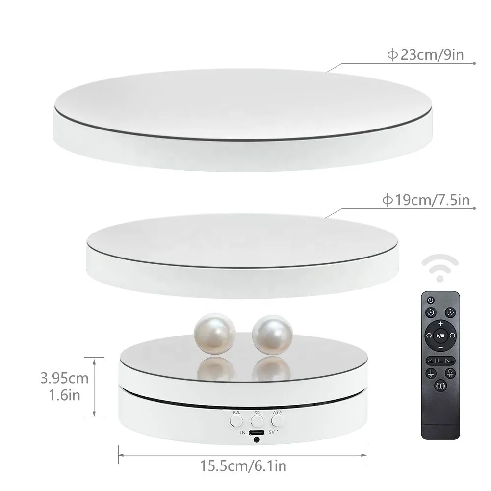 3 in 1 Mirror Remote Control 360 Degree Rotating Display Stand Rotating Turntable Electric Photography Turntable Product Display