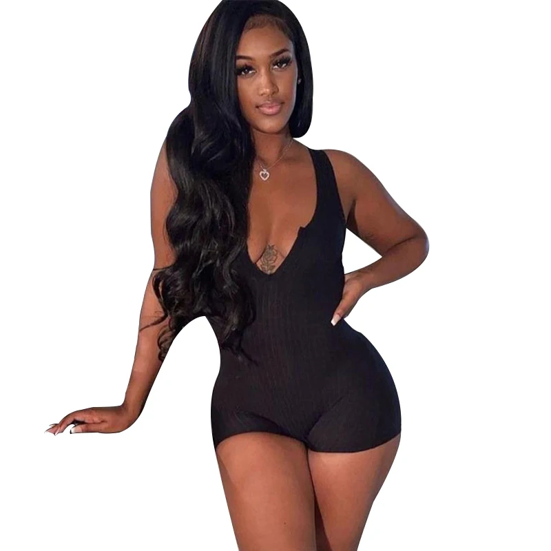 

Nibber K21Q02036 Body vest V-neck shorts jumpsuit short sets women one piece jumpsuit