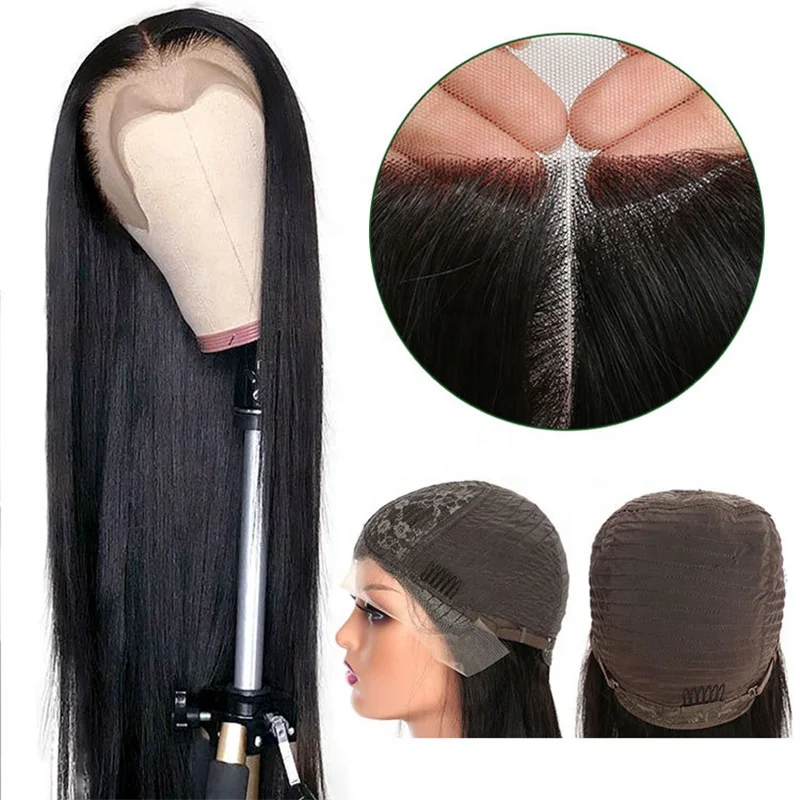 

Custom 13X4 13X6 Silky Straight Wave 100% Virgin Brazilian Human Hair 150% 180% Density Lace Front Wig