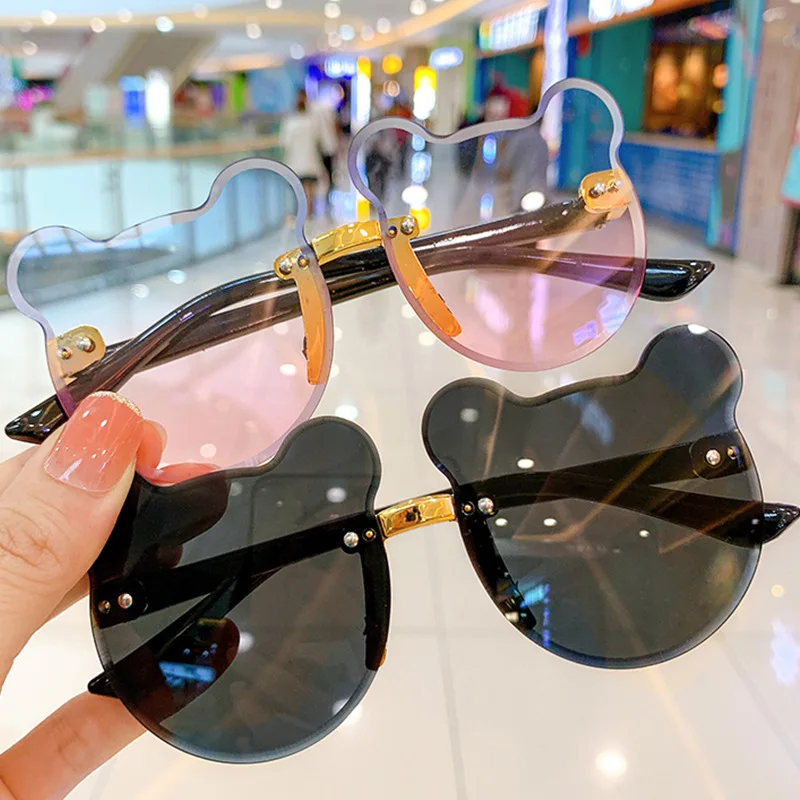 

Children's Sunglasses Fashion Baby Sunglasses Glasses Trendy Girls Boys Cute Cartoon Bear Sunglasses Anti-glaregoggles, Mix color