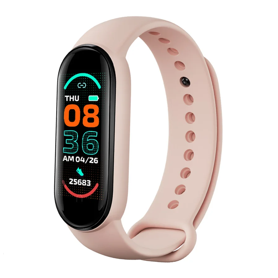 

Premium Rohs Smart Sport Bracelet Ip67 waterproof Heart Rate Sedentary Message Remind M6 Smartwatch