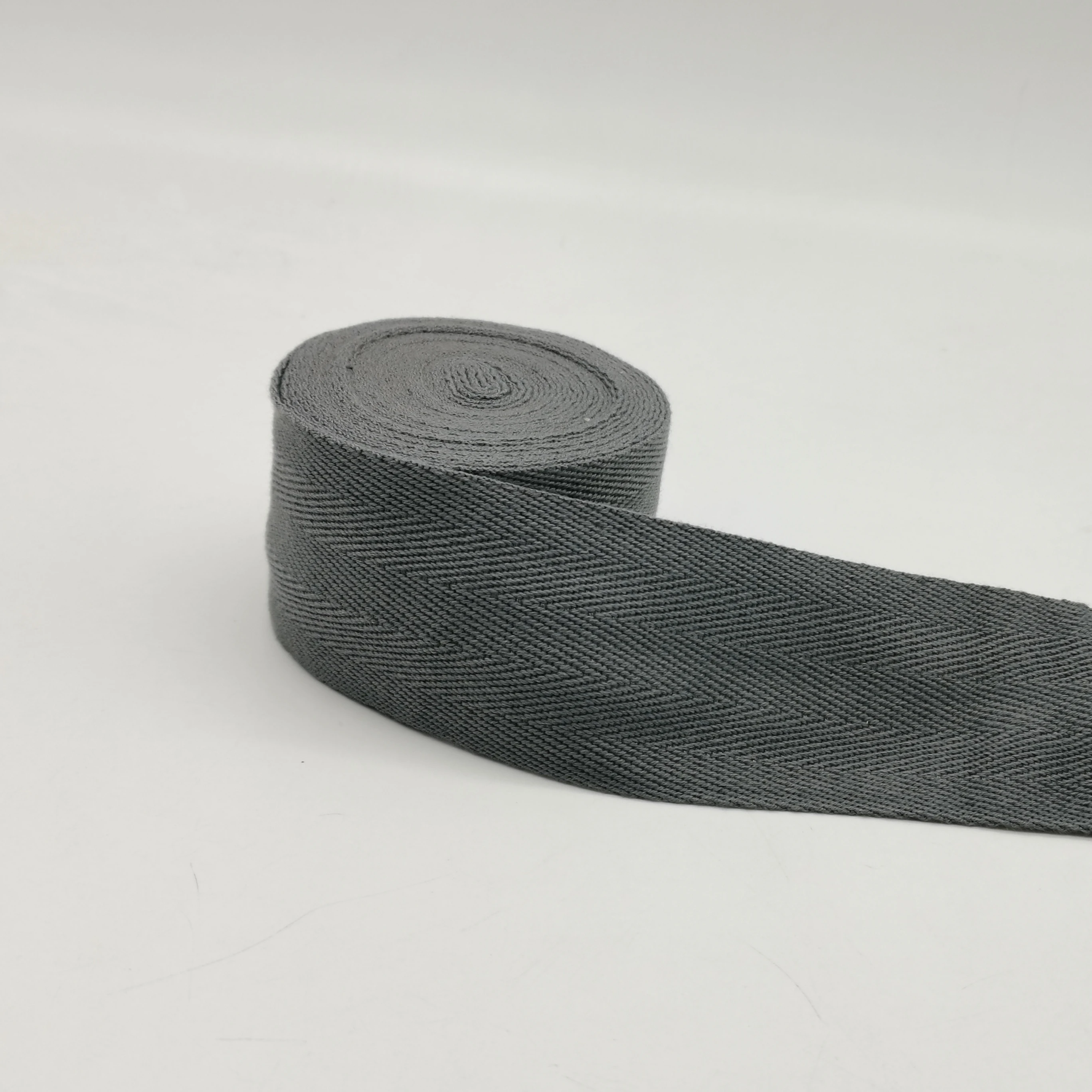 

high density customized printed Flat eco friendly cotton webbing 50mm cotton twill herringbone tape