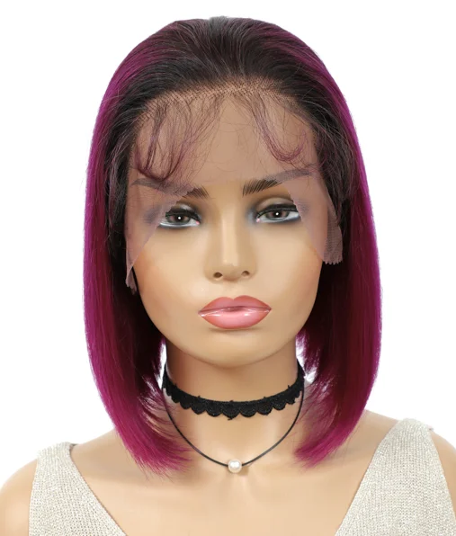 

bob colored wigs human hair lace front raw hair Human Hair Wigs