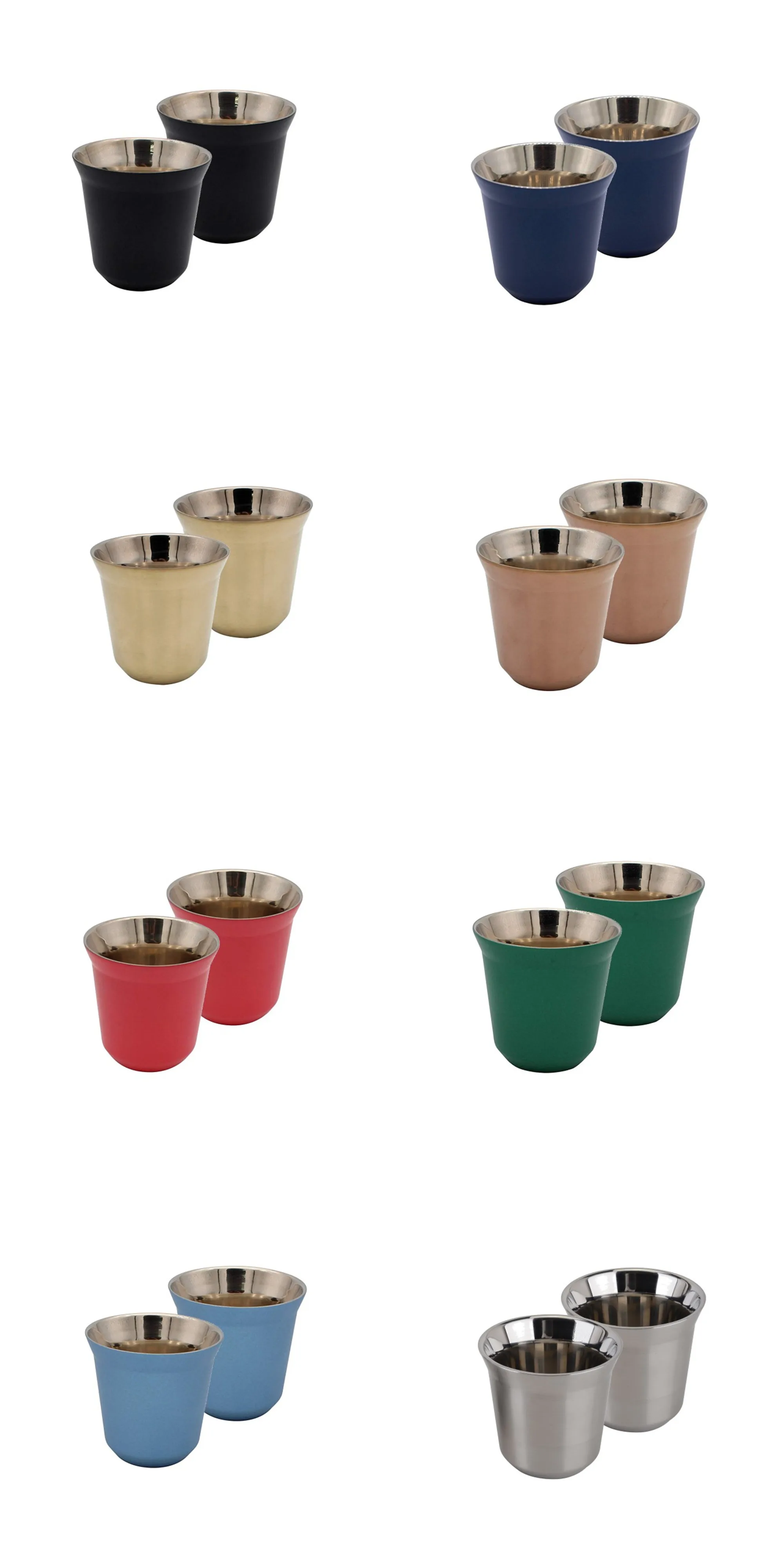 80ml Stainless Steel Nespresso Pixie Cup Double Wall Vacuum Insulated