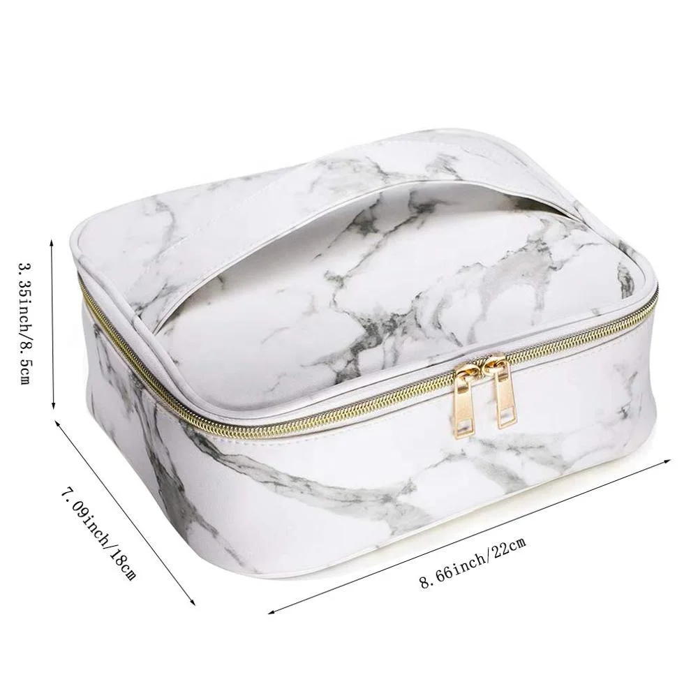 

Wholesale Salable Custom Marble PU Make up Bag Organizer Travel