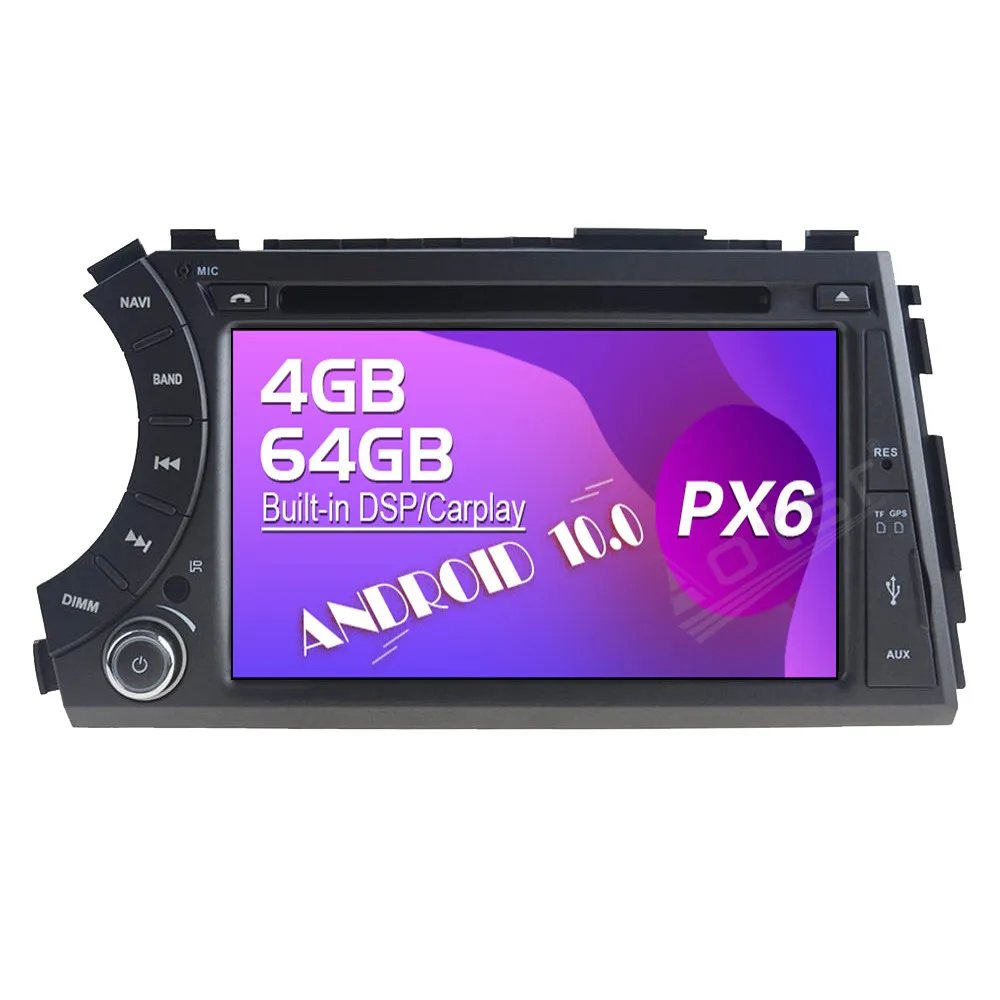 

64G Android Touch Screen Car Video Radio Stereos DVD Player Multimedia For Ssangyong Kyron Actyon Micro 2005+ GPS Navigation