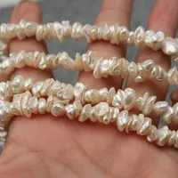 

JC-1016 cream colors baroque shape Keshi Pearl Strand Natural Freshwater Pearl Strand for Jewelry Making