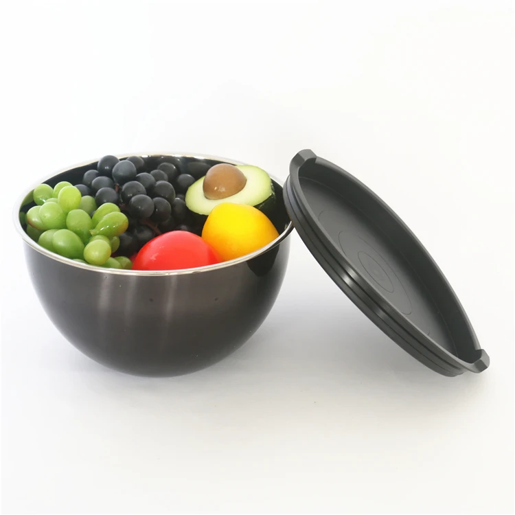 

Factory direct mixing bowls silicon stainless steel with pp lid fruit vegetable bowl