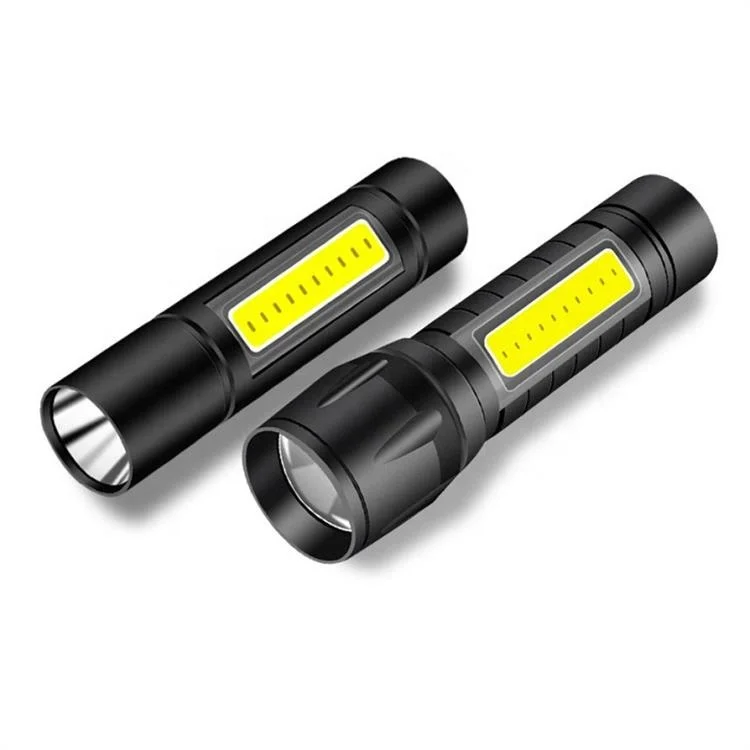 Amazon gift Hot Sales Tactical USB Rechargeable COB side working light Portable Mini T6 powerful led flashlight with clip