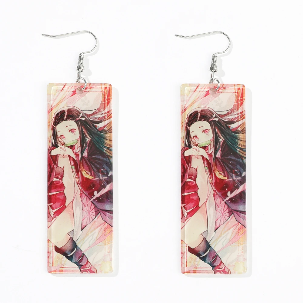 

2021 New Acrylic Drop Earrings Anime Demon Slayer Tanjiro Earrings Kamado Tanjirou Kamado Nezuko Agatsuma Zenitsu Figure