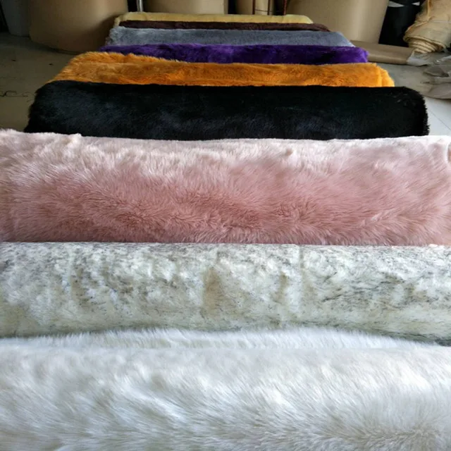 White Black pink Purple Washable Faux Fur Material Fabrics Textile Rolls