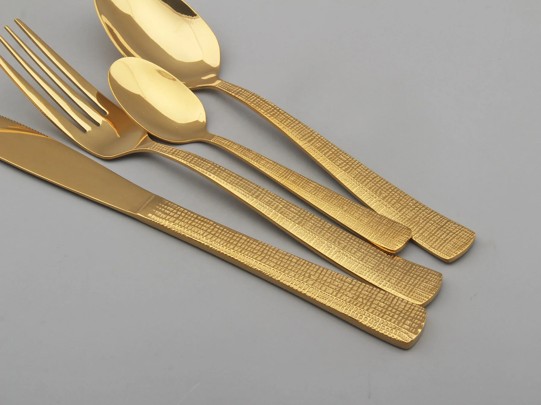 不锈钢金餐具独特处理自定义餐具套装