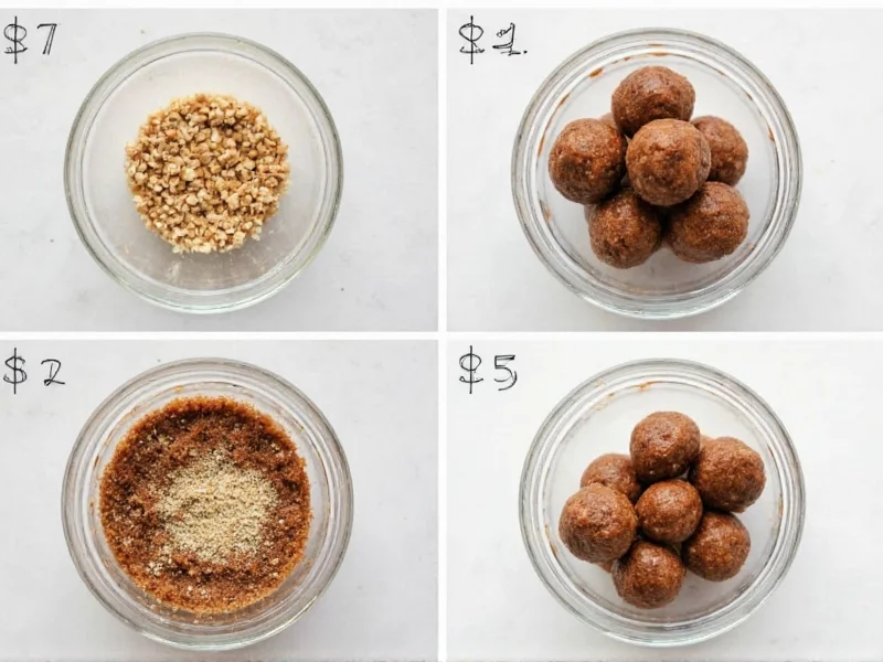 Step-by-step preparation of no-bake energy balls in mason jar