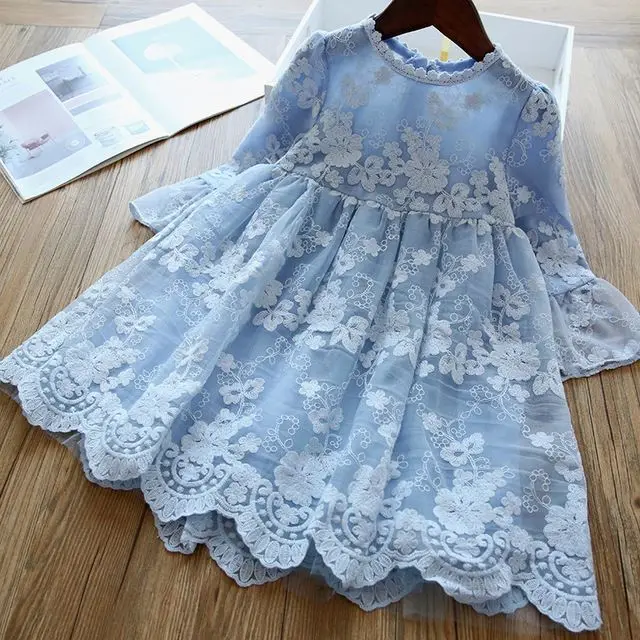 

Kids Girls Lace Cotton Printed Autumn Kids Baby Girls Dresses, Yellow