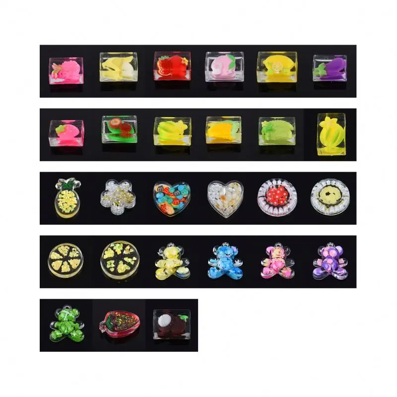 

Hot Sale 1 Pcs Croc Shoe Charms Cartoon Resin Fruit Decorations Cute Bear Bracelet Accessories Transparent Love Wow Cool Omg